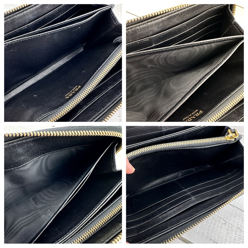 AUTHENTIC Prada Zip Around wallet. Bow details. Black. - Picture 5 of 16